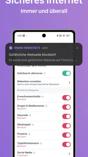 Kindersicherung App von Ohana screenshot