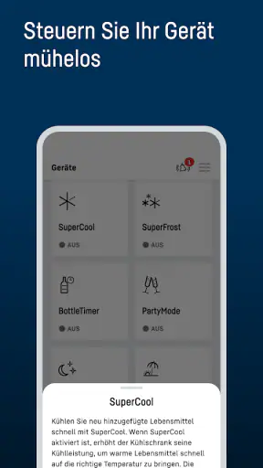 Liebherr SmartDevice screenshot