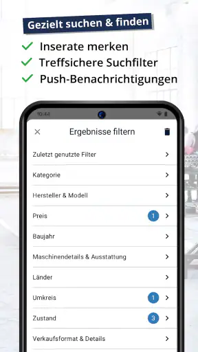 Maschinensucher screenshot