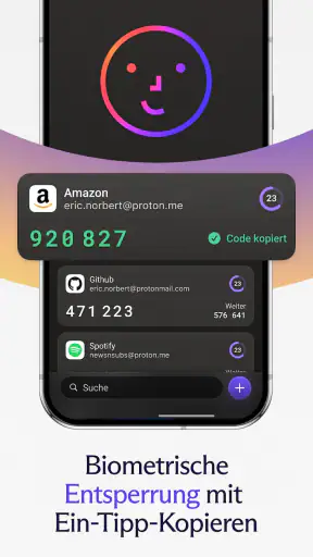 Proton Authenticator screenshot