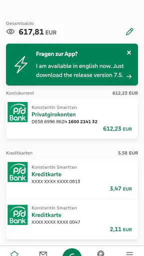 PSD Banking screenshot