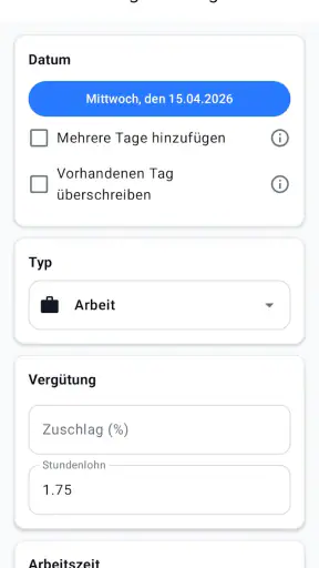 Stundenrechner screenshot