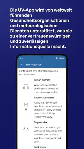 SunSmart Global UV-App screenshot