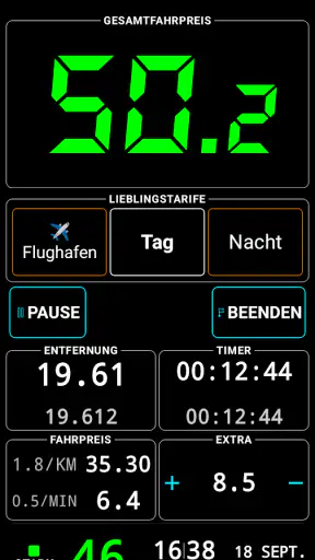 Taximeter. GPS-Taxi-Zähler. screenshot