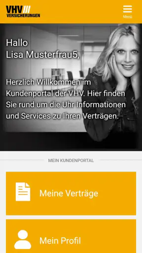 VHV Kundenportal screenshot