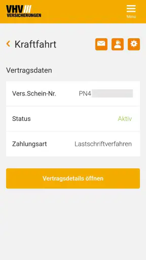 VHV Kundenportal screenshot