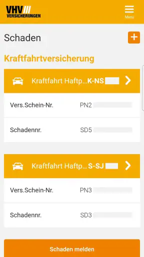 VHV Kundenportal screenshot