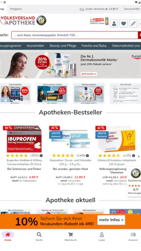 Volksversand Versandapotheke screenshot