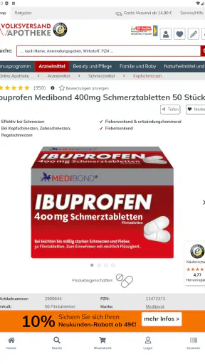 Volksversand Versandapotheke screenshot