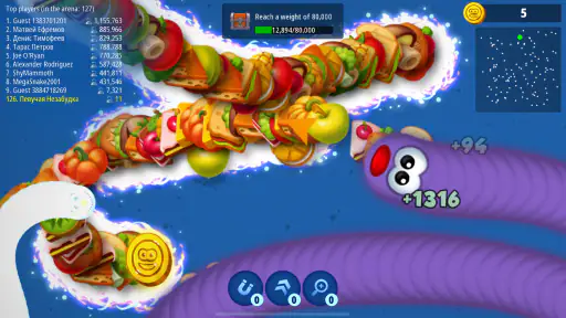 Wurmzone.io Gefräßige Schlange screenshot