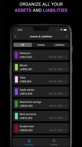 Sumio: Net Worth Tracker screenshot