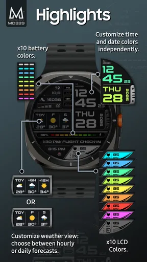 MD339 Digital watch face screenshot