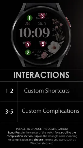 Simple Floral Watch Face screenshot