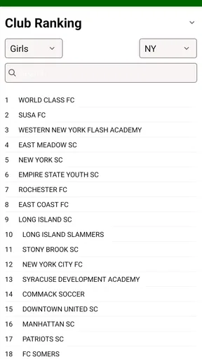 Soccer Rankings screenshot