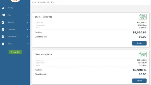 AllianceHCM MyPay screenshot