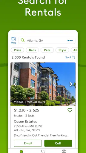 Apartments.com Rental Search screenshot