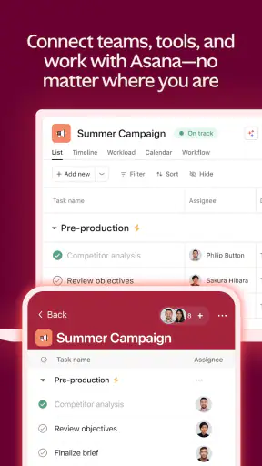 Asana: Where work connects screenshot