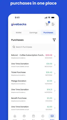 Givebacks screenshot