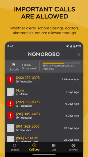 Nomorobo Basic Robocall Block screenshot