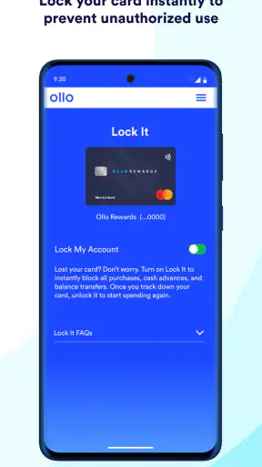 Ollo Credit Card Mobile App screenshot