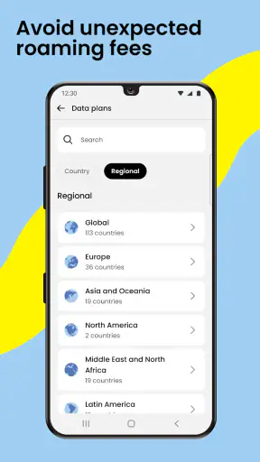Saily: An eSIM travel app screenshot