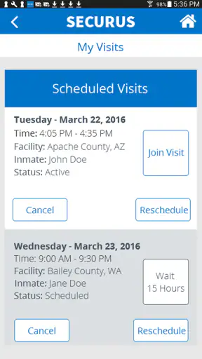 Securus Mobile screenshot