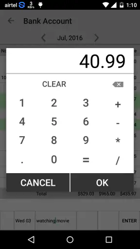 Simple Checkbook Ledger screenshot