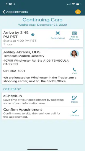 Smile Generation MyChart screenshot