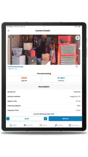 StorageTreasures Auction App screenshot