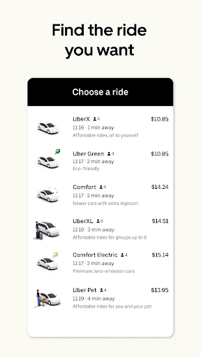 Uber - Request a ride screenshot