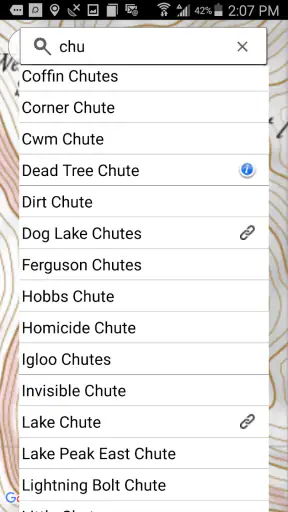 Wasatch Backcountry Skiing Map screenshot