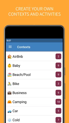 SmartPack - packing lists screenshot