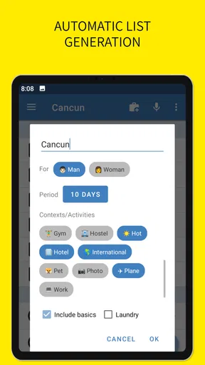 SmartPack - packing lists screenshot