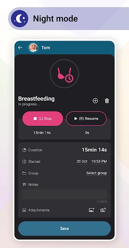 Baby Daybook Lactancia materna screenshot