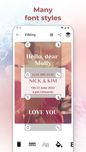 Creador de tarjetas de boda screenshot