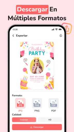 Crear Invitación de Cumpleaños screenshot