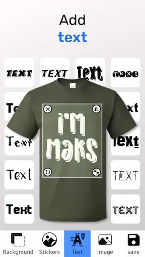 Diseñador de camisetas: Crear screenshot