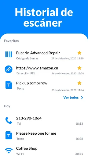 Escaner de códigos QR y barras screenshot