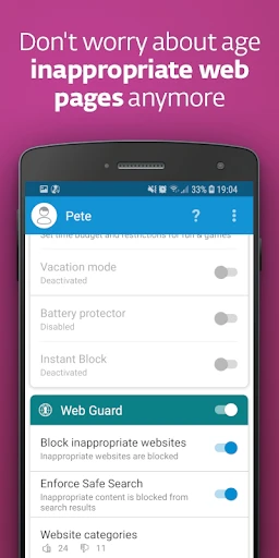 ESET Parental Control screenshot