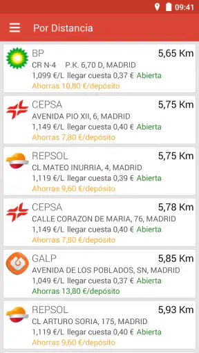 Gasolineras España screenshot