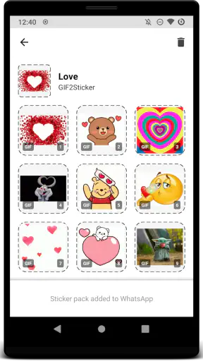 GIF2Sticker Stickers Animados screenshot