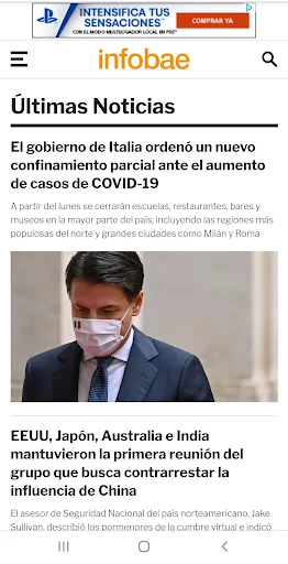 Infobae screenshot