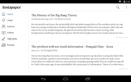 Instapaper screenshot
