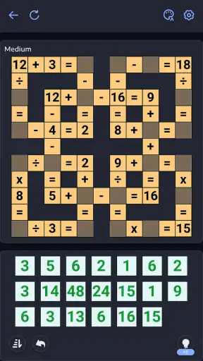 Juego Matemático, Crossmath screenshot