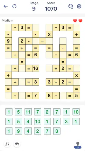 Juego Matemático, Crossmath screenshot