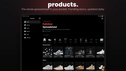 Kakobuy Sheets screenshot