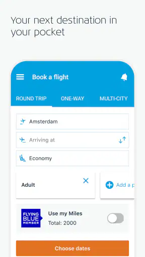KLM - Reservar un vuelo screenshot