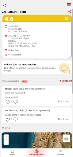 LastQuake - EMSC Terremotos screenshot