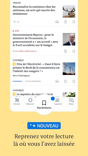 Le Monde, Actualités en direct screenshot