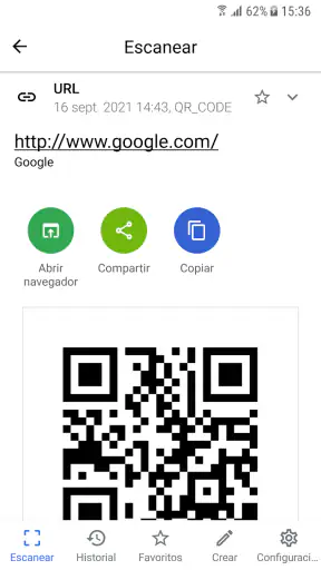 Lector de códigos QR y barras screenshot